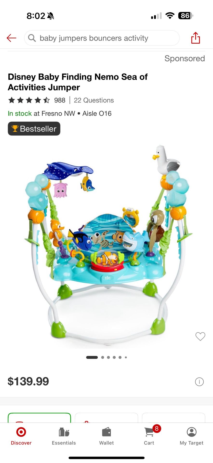 Disney Baby Finding Nemo Sea of Activities Jumper