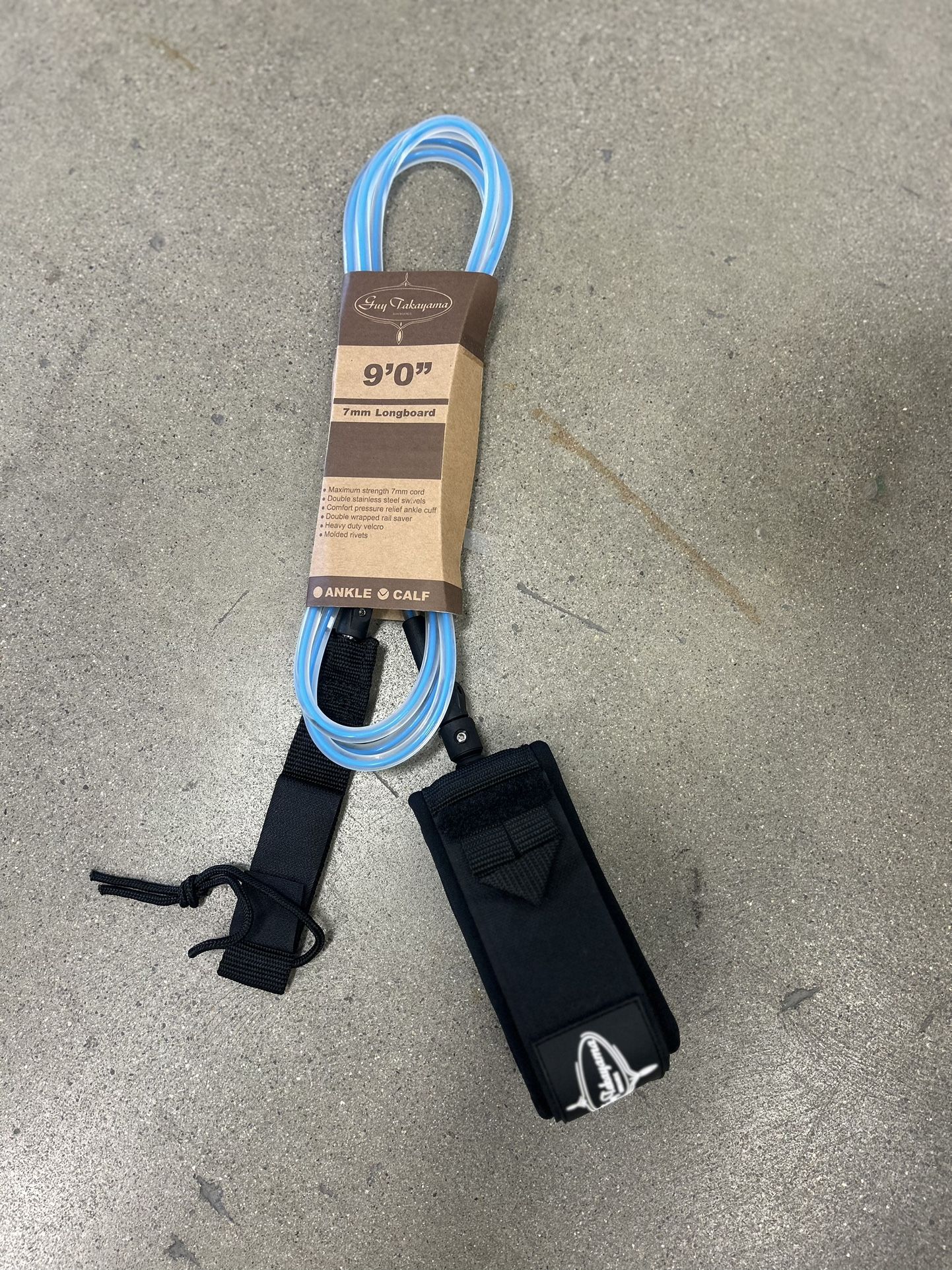 9ft Takayama Longboard Surfboard Leash Blue