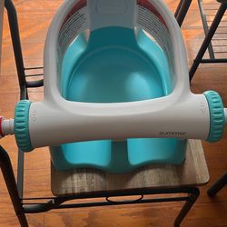 Baby Bathing, Sure & Secure Suction Cups, ASTM Safety Tested & Approved, Backrest for Assisted Sitting, Easy Setup & Storage, Aqua