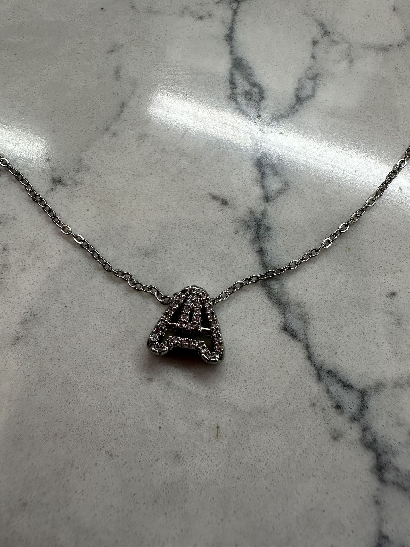 New- A Letter Necklace Silver