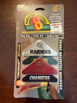 Vintage 90s NFL Tabletop Football 8 Pack Chromium Triangle Paper Footballs Sealed NOS KB Toys