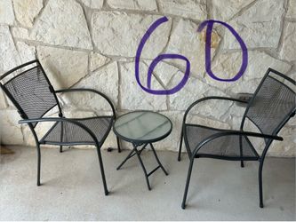 Mesh Patio chairs and table
