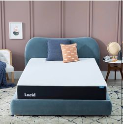 Lucid 12" Plush Gel Memory Foam Mattress – Bamboo Charcoal & Cooling Gel – Fiberglass Free – Bed in a Box – CertiPUR-US Certified – Queen Size