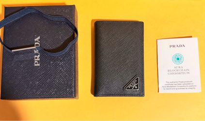 Prada Saffiano Leather Card Holder Wallet