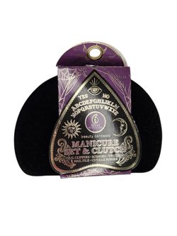 Beauty Concepts Manicure Set & Clutch 6 Piece Ouija Board Mystic Goth Black New