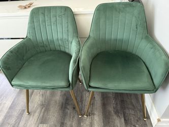 Pair Of Green Velvet Chairs