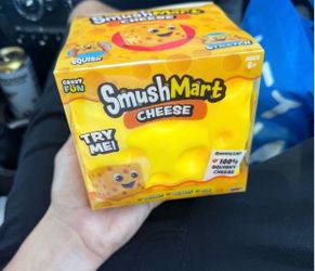 Cheese squeezy branded squishy stress toy