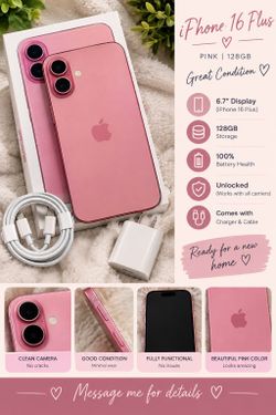 iPhone 16 Plus Pink unlocked