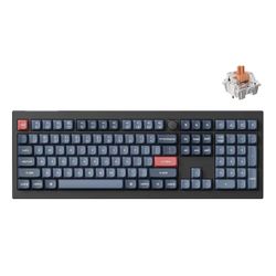 Keychron V6 Max Wireless Custom Mechanical Keyboard, 2.4 GHz Bluetooth 5.1 QMK Full-Size Layout RGB with Hot-swappable Silent Red Switch Compatible wi