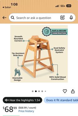 Wooden High Chair