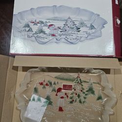 Mikasa Holiday Landscape 17" Oval Canape Platter