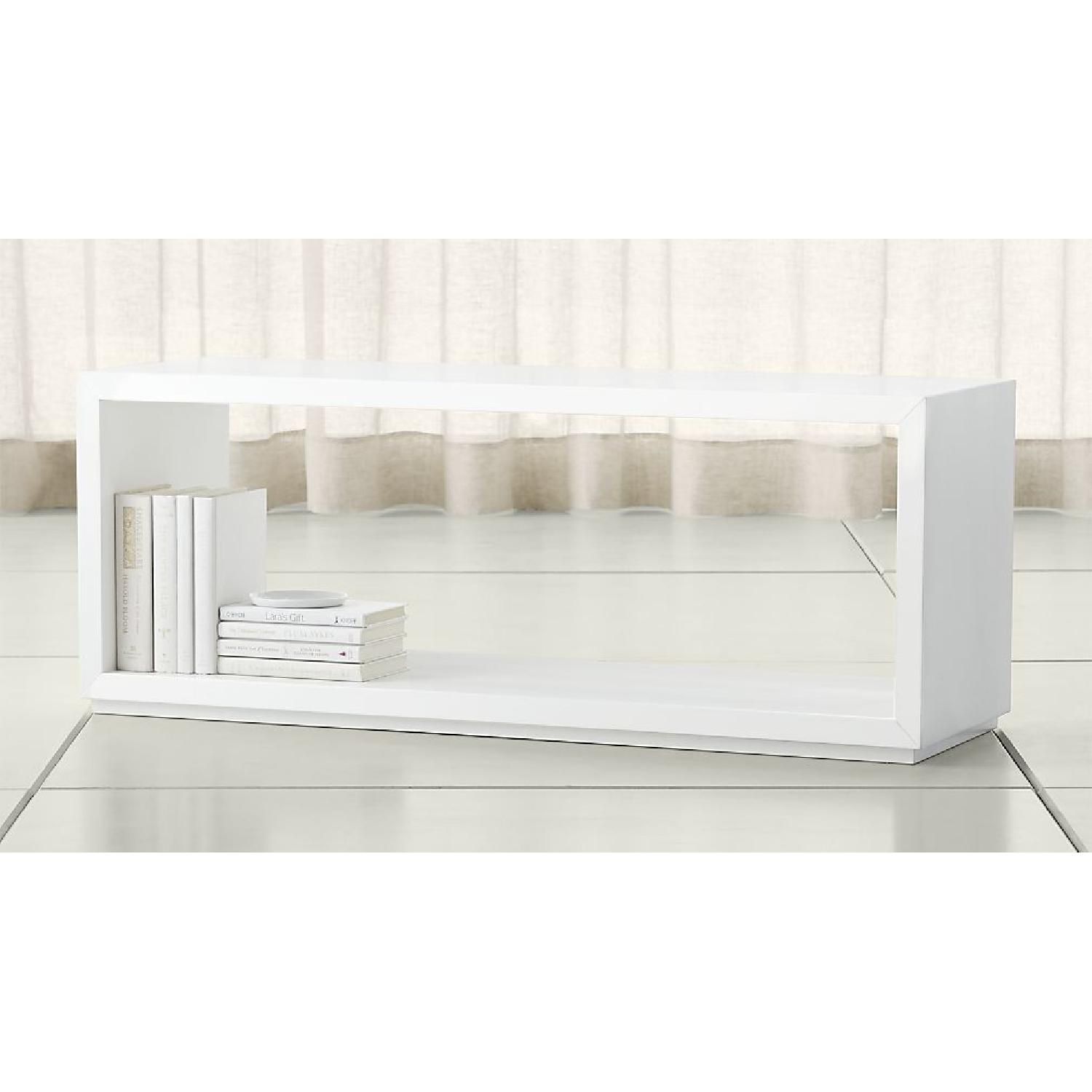 Crate & Barrel Aspect White 47.5" Modular Modern Open Storage Media Unit