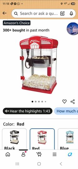 West Bend Stir Crazy Movie Theater Popcorn Popper,Popcorn Popper, Gourmet Popcorn Maker Machine with Nonstick Popcorn Kettle, Measuring Tool and Popco