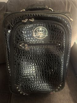 Kathy Van Zealand 20” Weekender  Black Embossed Croc