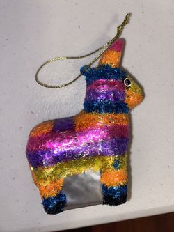 New Wondershop Piñatas Donkey Christmas Tree Glass Ornament