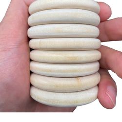 40 Pcs Wood Rings for Crafts, 2 inch Macrame Wooden Rings, Solid Wood Rings for DIY Craft, Macrame Hangers and Christmas Wreath Ornaments Making