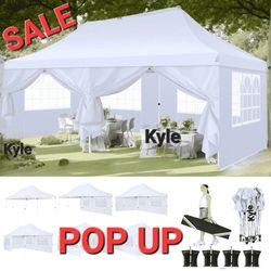 10x20' Easy Pop Up Canopy 420D Folding Tent Wedding Party Outdoor w/ Removable Sidewalls