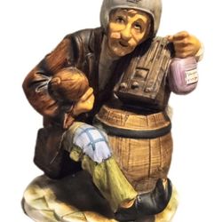 Vintage Norleans Japan 8" Hobo Football Fan Figurine Drunk Radio Old Man Statue
