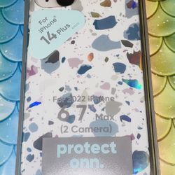 IPHONE📱14 PLUS WHITE⚪️W: SILVER✨✨SHIMMERY CRYSTAL PHONE📱CASE⚪️✨✨