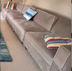 Belffin Modular Sectional Sofa with Reversible Chaises Velvet U Shaped Sectional Couch with Storage Seat Grey