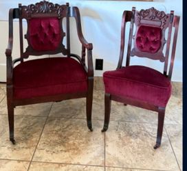 Victorian chairs red