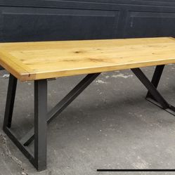 Wood and Metal Bench