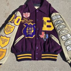vintage Burges High School Letterman Varsity Jacket
