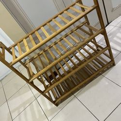 Antic Rustic 4 Tier Indian Bamboo Shoe Rack