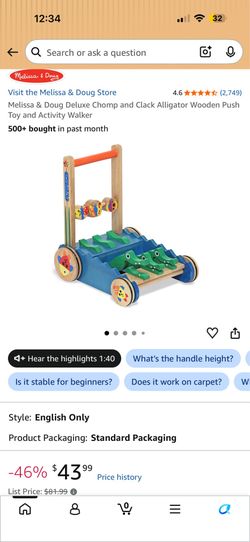 New Chomp & Clack Alligator Walker