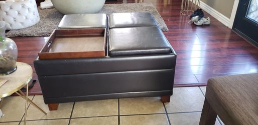 Leather Ottoman and storage