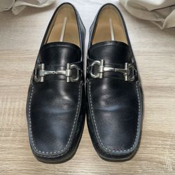 Salvatore Ferragamo Black Leather PARIGI Bit Driving  Loafers  Size 10 US