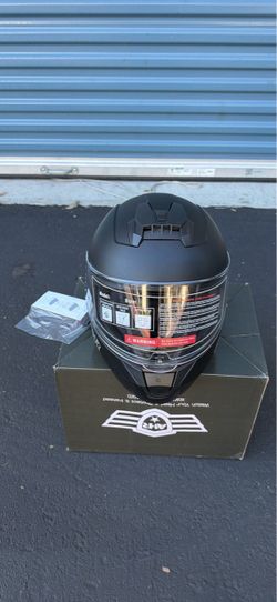 AHR Full Face Motorcycle Helmet Matte Black Small