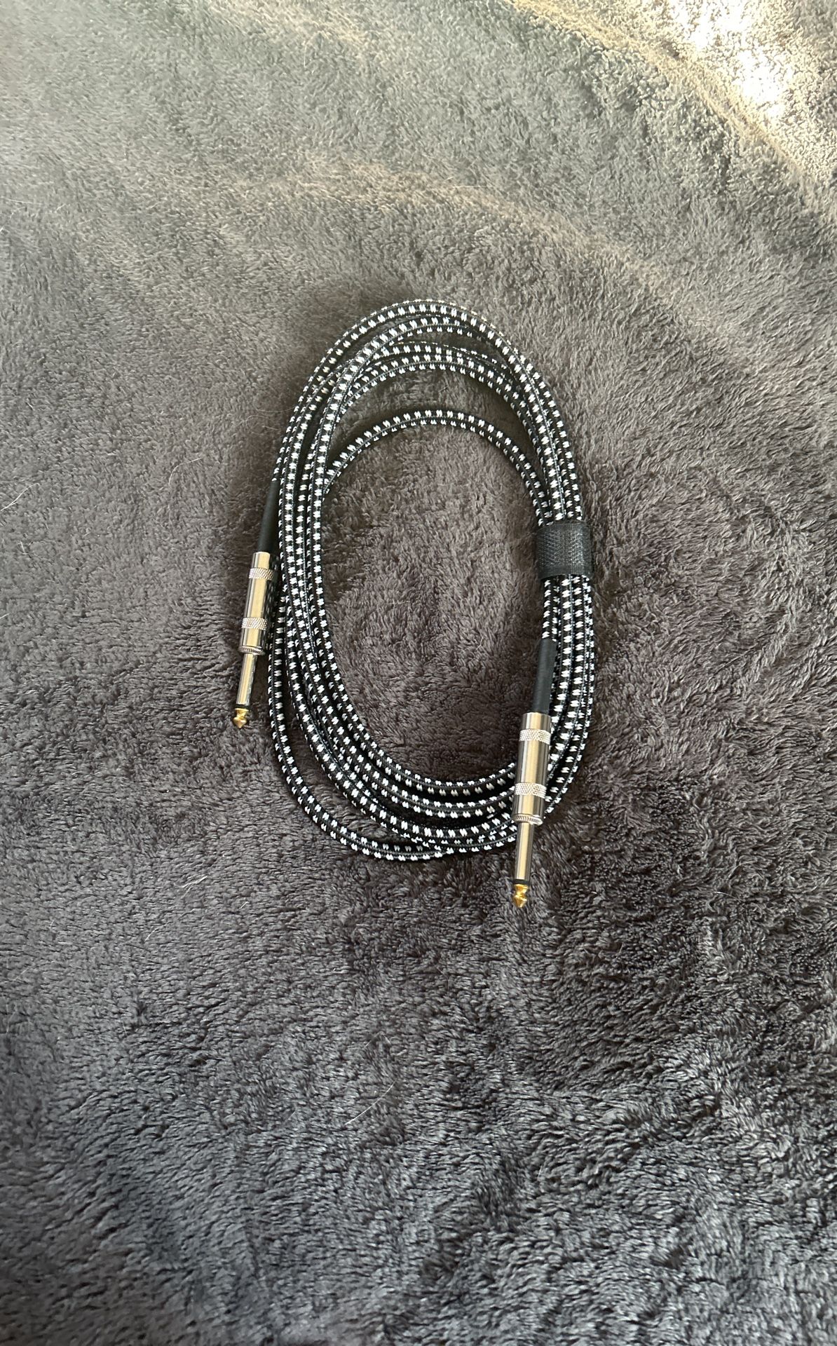 Braided 1/4” Instrument Cable - 10ft (Black/White)