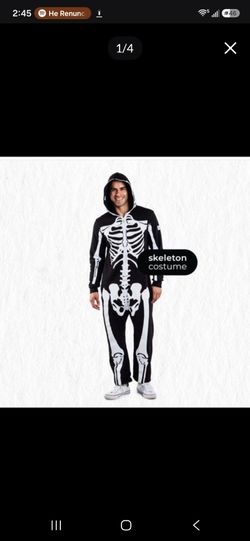 Skeleton Costume Halloween Men's Size Large