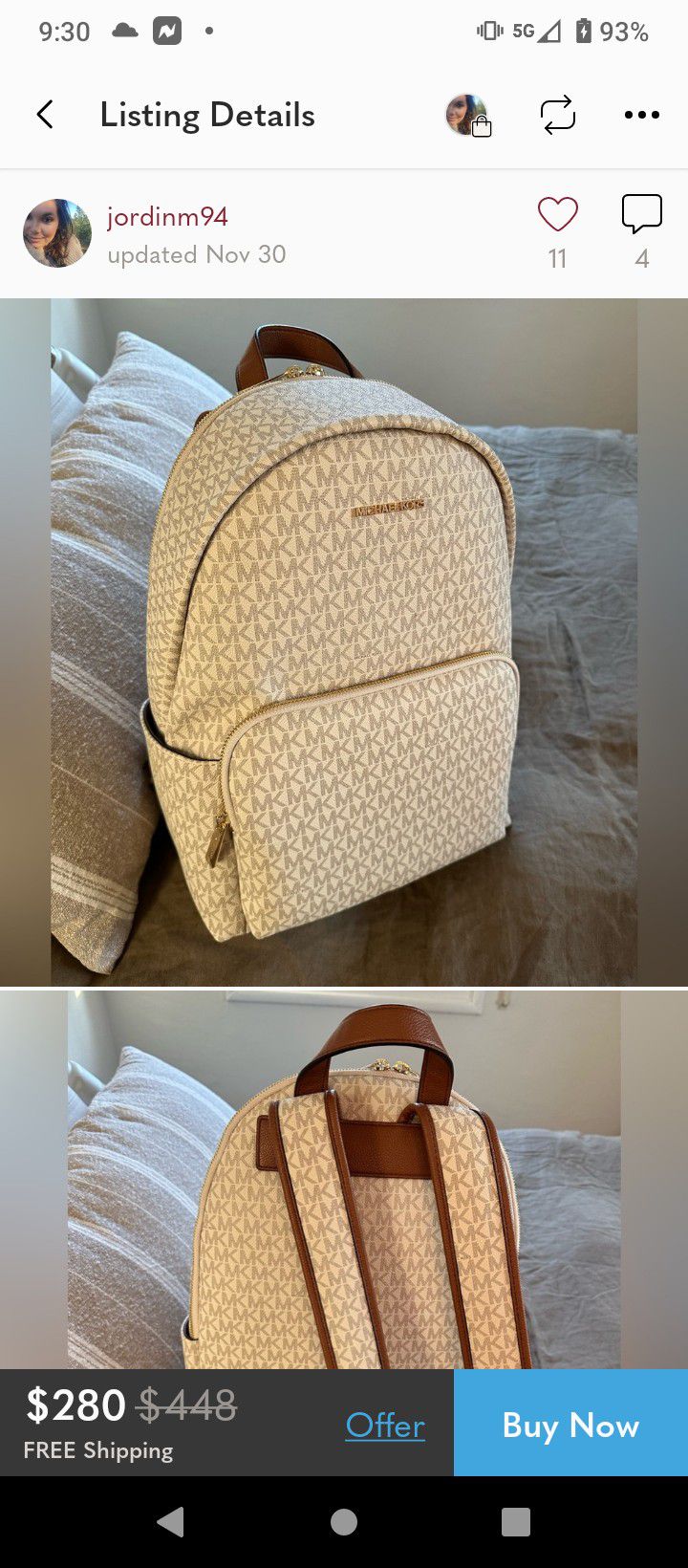 Michael Kors Backpack Vanilla Color for Sale in Dallas, TX - OfferUp