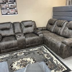 GRAY RECLINER SET