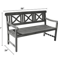 Greywash Outdoor 3 Seater Bench