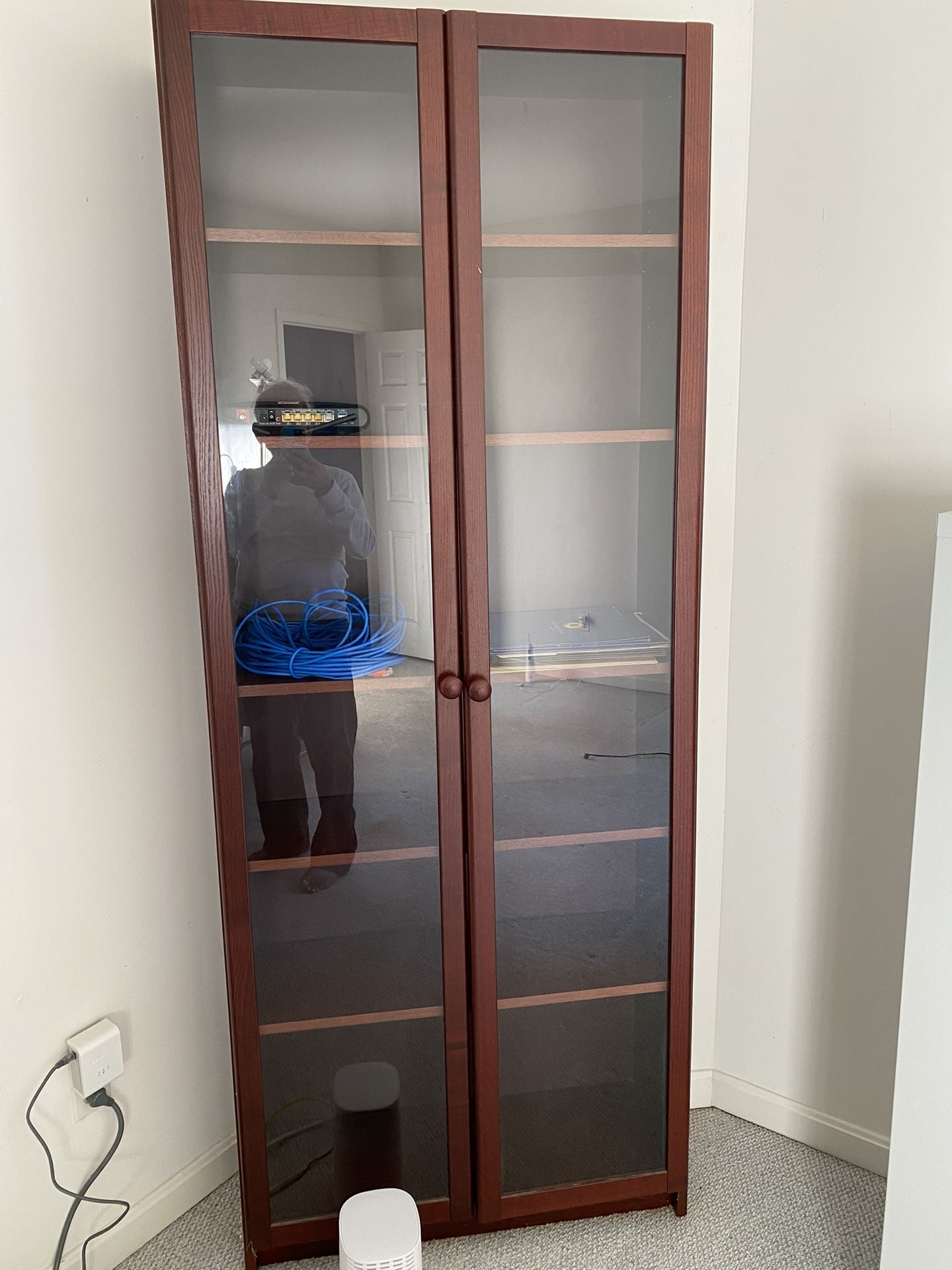 2 Glass Door Bookcases