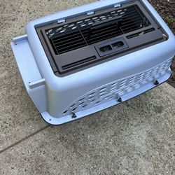 Deluxe Dog Crate With Door Opening On Top & Side Door
