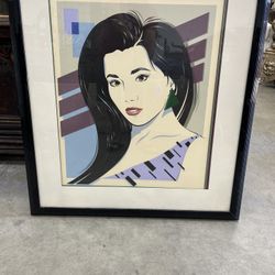Large Patrick Nagel “Style” Framed Art Under Glass