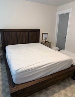 Queen solid wood bed frame