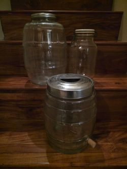 3 Large Glass Storage Jars