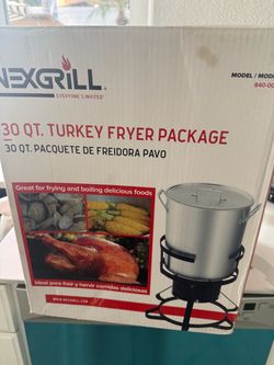 New in box NEX GRILL 30 QT Turkey Fryer Package
