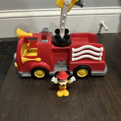 🚒🔥 Mickey Mouse Fire Truck Playset with Figure 🔥🚒