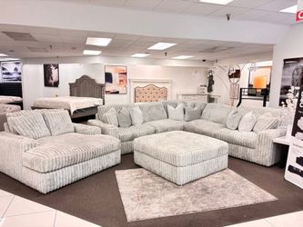 Stupendous Alloy Sectional, Chaise, Ottoman. Financing Options Available 