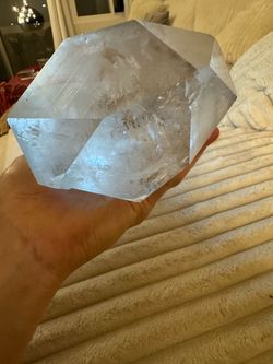 Large Natural Clear Quartz Crystal Point – 8 lb + Bonus Small Crystal