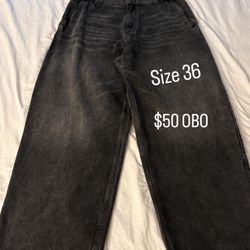Washed Charcoal Denim Jeans