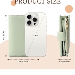 GAEKEAO Wallet Vegan Leather RFID Blocking Bifold Ladies Compact Card Holder with Zipper Pocket & ID Window