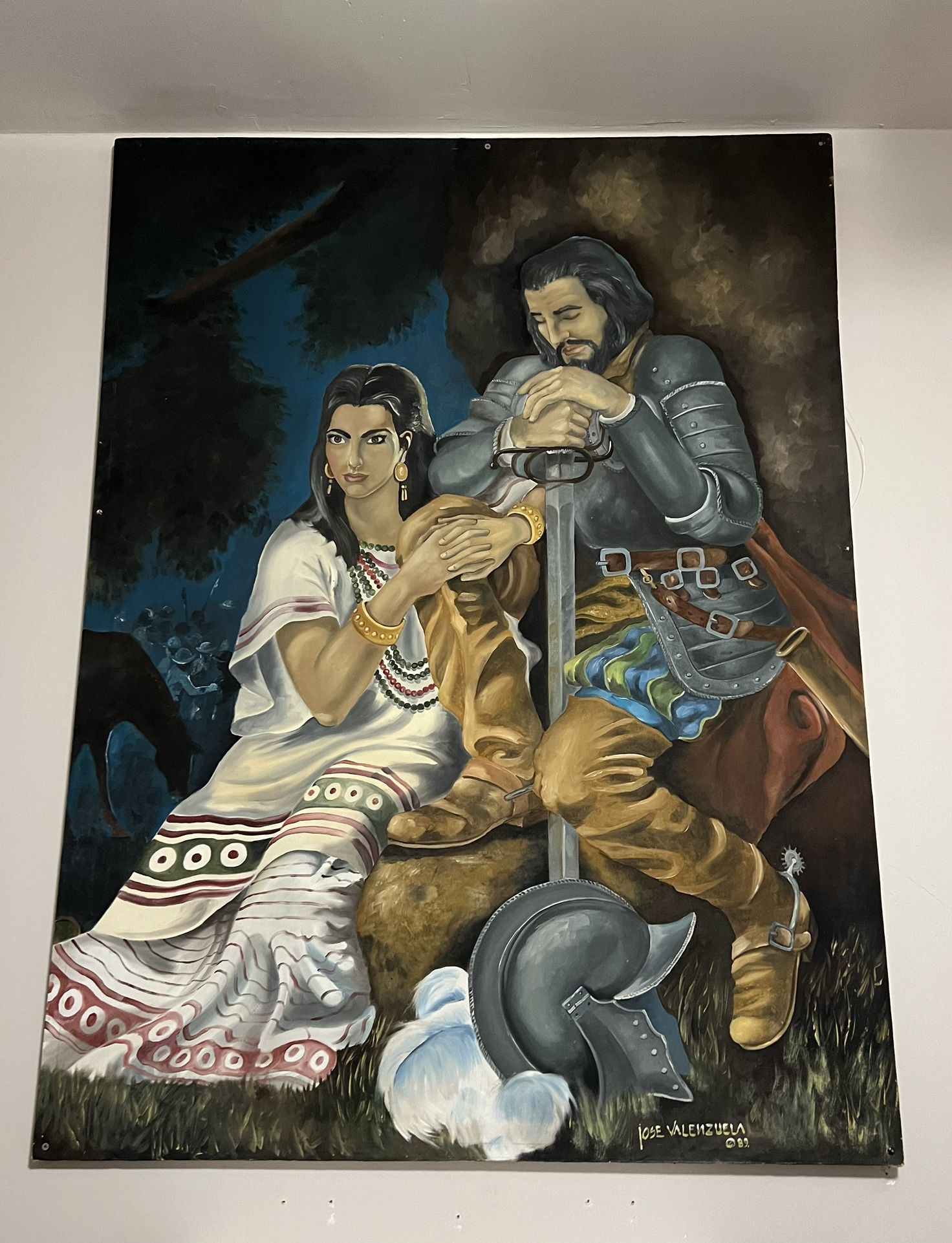 Large Canvas Painting   4 feet 6 Inches / Tall 3 Feet 4 Inches Wide. 