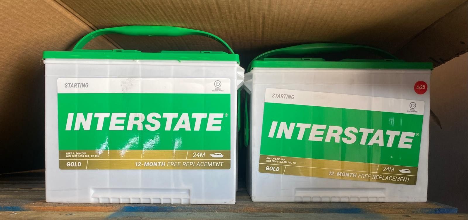 Interstate new battery, 1-year warranty